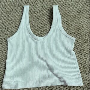 Urban Outfitters White Ribbed Crop Tank Top